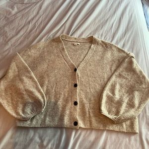 American Eagle Gray Cropped Cardigan